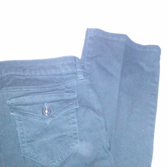 Apt 9 Jeans Womens Size 4 Petite 4P Bootcut Solid Black Denim Waist 15" Inseam 3 - Picture 10 of 11